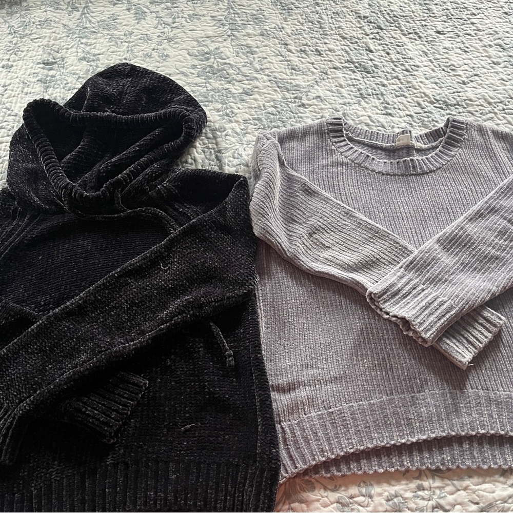 FINAL SALE GAP Dark Blue and Light Blue Chenille Cowl & Turtleneck Sweaters